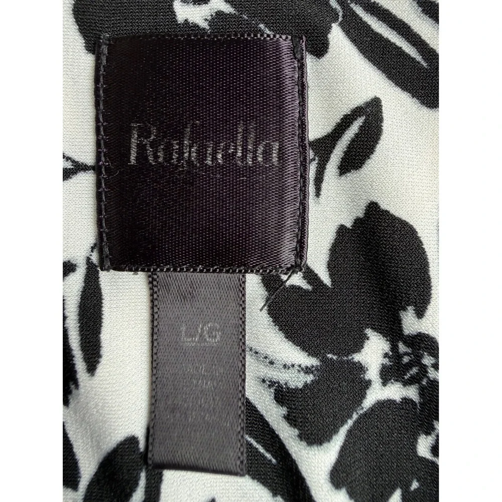 Rafaella Black‎ White Stripe Floral Mixed Media Halter Blouse Tank Top L